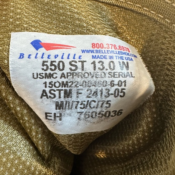 Belleville USMC Approved Serial # 150M22…Vibram Sole Lace Up Boots - Brand New! - Picture 6 of 8